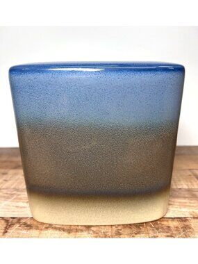 Blue Gradient Ceramic Tissue Box Cover 6'' x6'' x6''